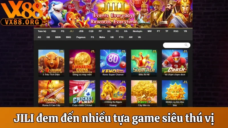 Nổ hũ JILI đem đến nhiều tựa game siêu thú vị